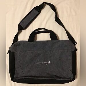 Port Authority Black and Gray Messenger Bag